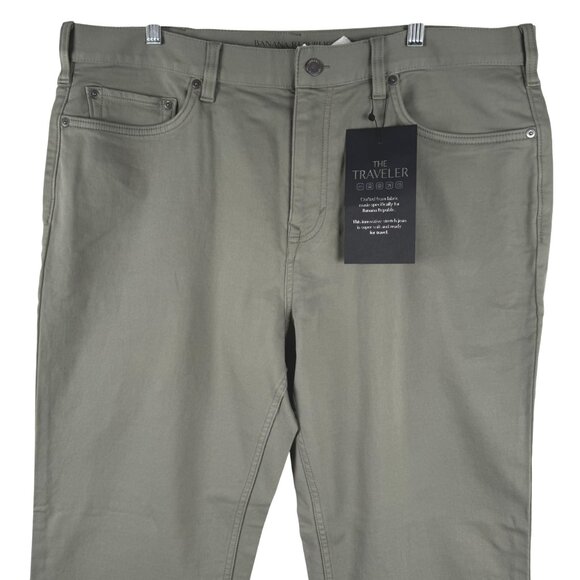 Banana Republic The Traveler Slim Pants Mens 38x34 Green Stretch NWT PT-2611 - Picture 3 of 16
